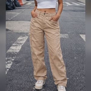 Re Generation Khaki Workwear Pants Size 25 Tan Straight Leg Cargo Style NWT